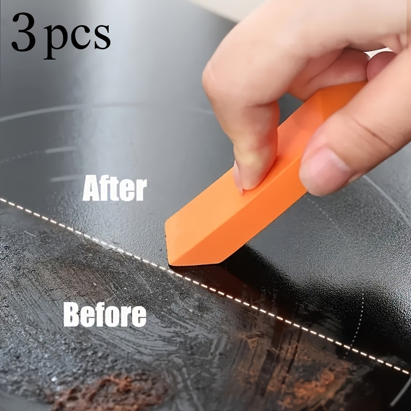 TEMU 3-pack Cleaning Eraser Blocks For Removing Stains And Rust, Magic Rubber Scrubber For Bathroom, Glass, Kitchen Cookware, Car And Furniture, Non-electric Manual Deep Cleaning Brush