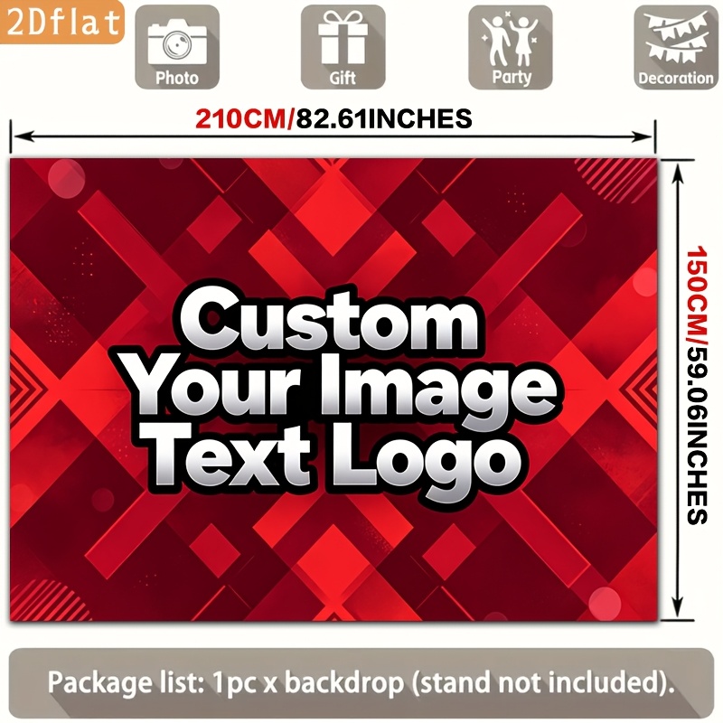 TEMU 2d Flat, 1pc 1pcs Personalized Custom Photo/text Banner Backdrop Suitable For Weddings, Birthdays, Showers, Corporate Events - Photo Booth