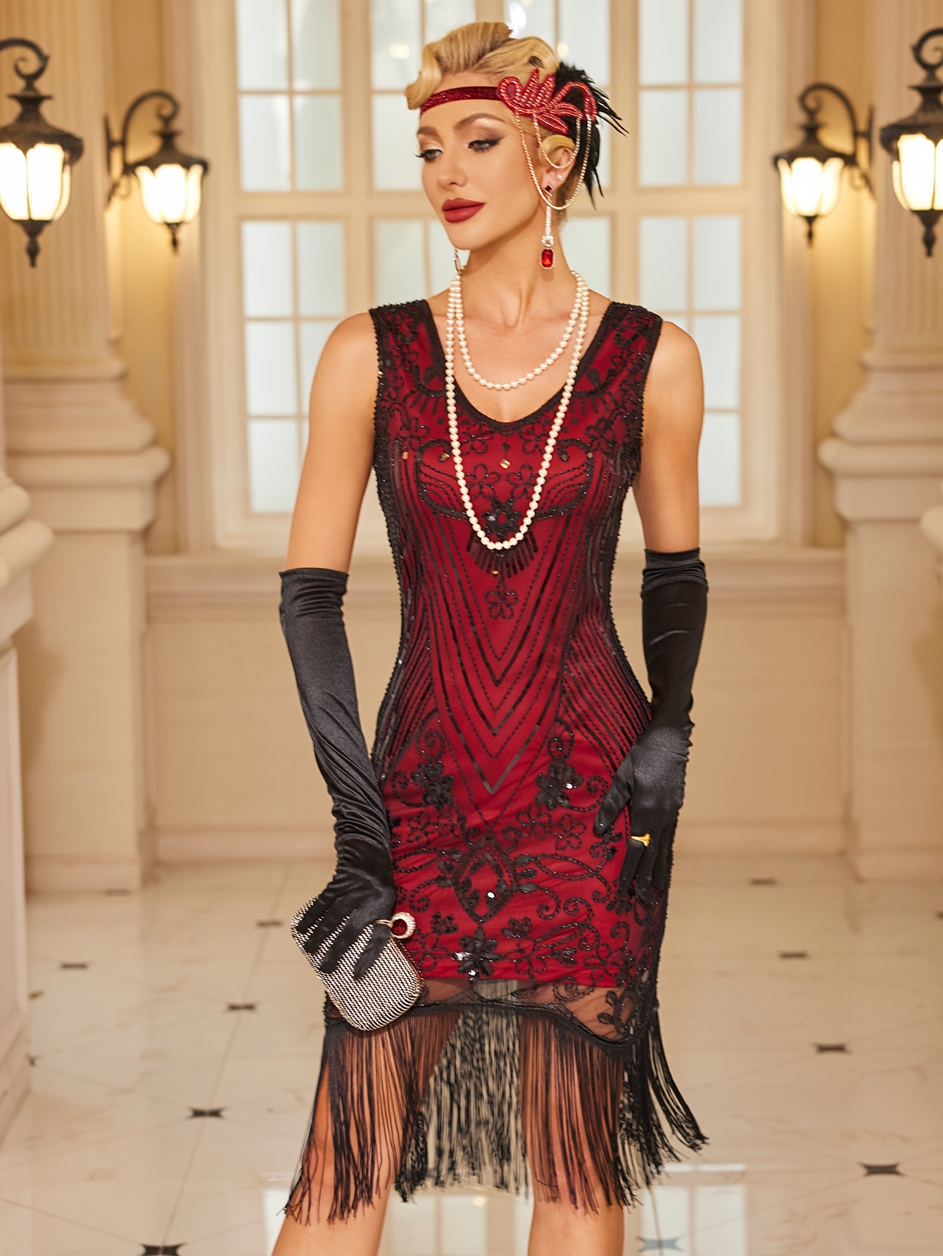 1920's Flapper Oasis Flapper Dress Roaring 20s 1920s Cocktail Dress Knee  Length Flapper Dress Dress Prom