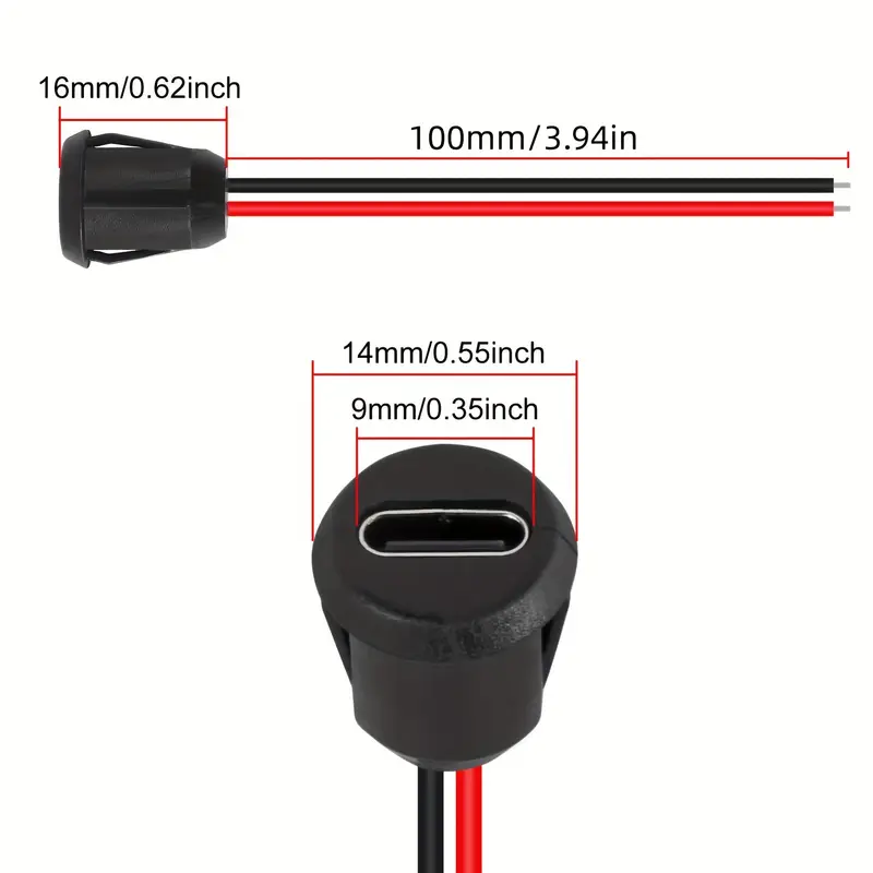 conector usb-c tipo c hembra de 2 pines para  , terminal industrial   10/15pcs, enchufe de carga tipo c, puerto de conexión usb-c, adaptador de cargador detalles 1