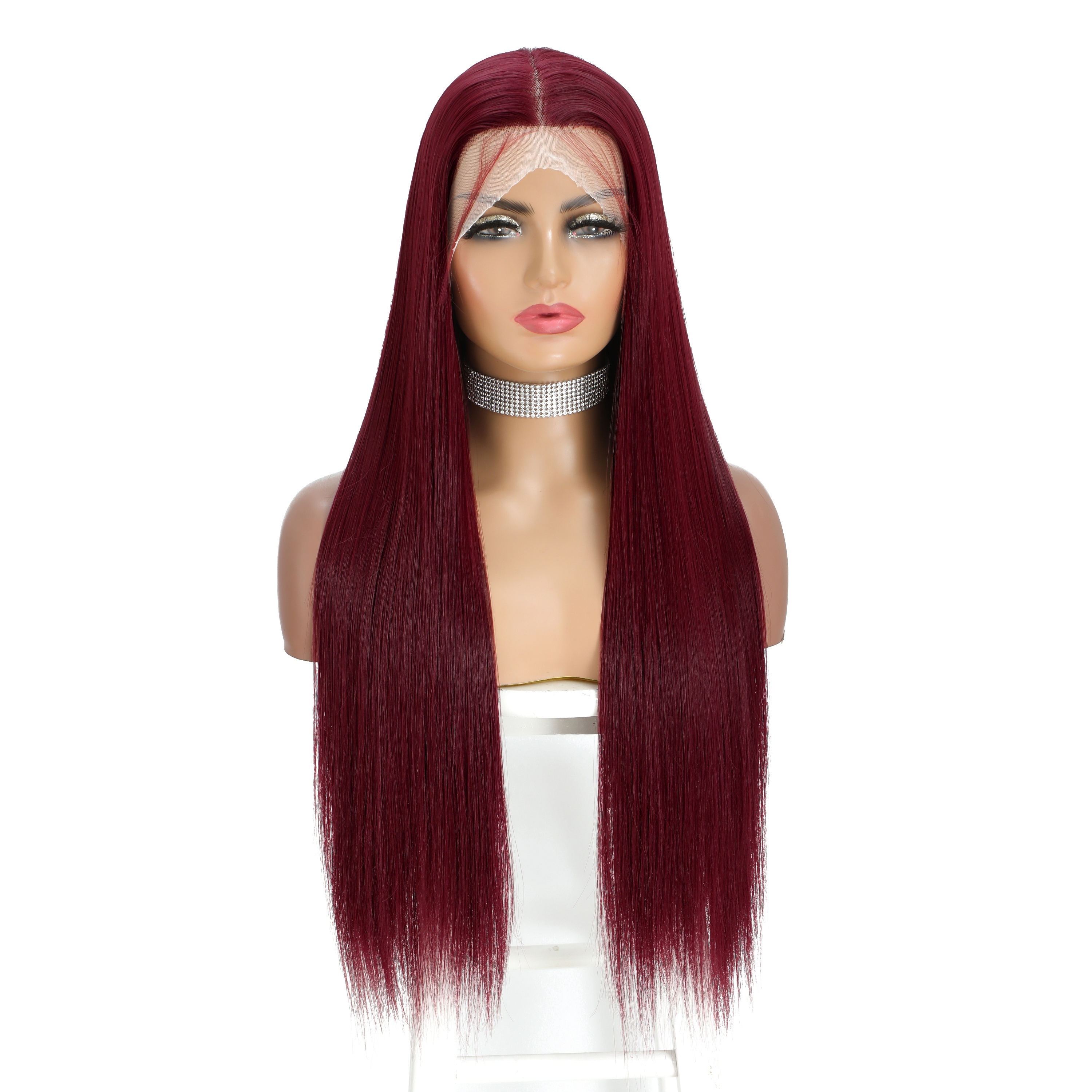 13x6 Lace Front Red Synthetic Wig Long Straight Heat Resistant Hair for  Women, 150% Density Daily Wear, Parties Cosplay, Cosplay Wig  Synthetic