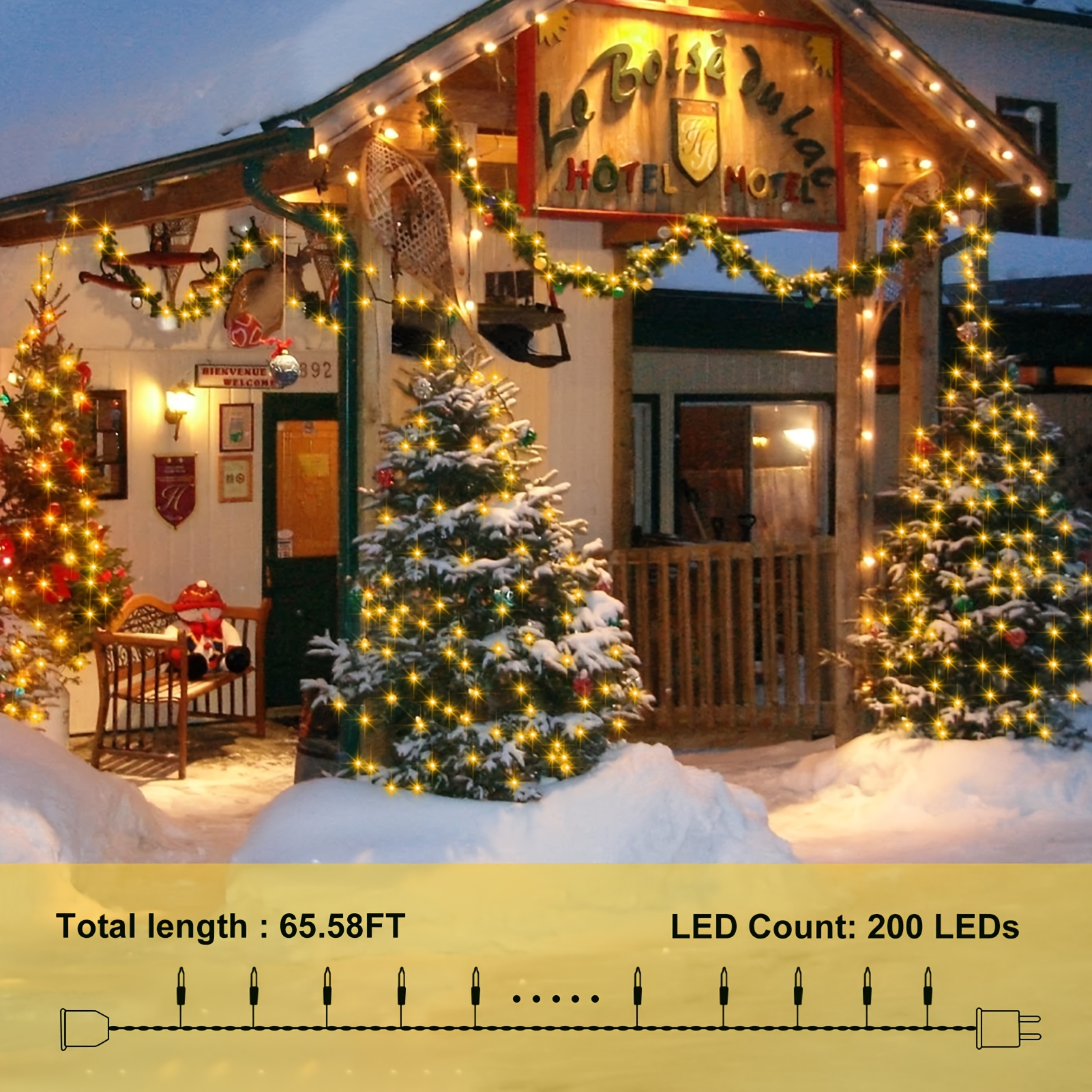 TEMU Outdoor Christmas Net Lights, String Lights With 8 , Decorations For Indoor Bushes And Garden Parties During The (warm White)