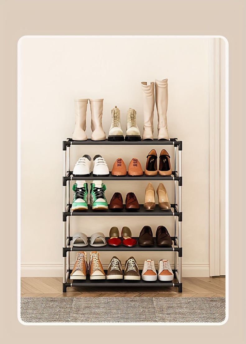 1 set of storage shoe cabinet for rental houses small and narrow   multi layer   storage magic shoe rack simple   home use details 1