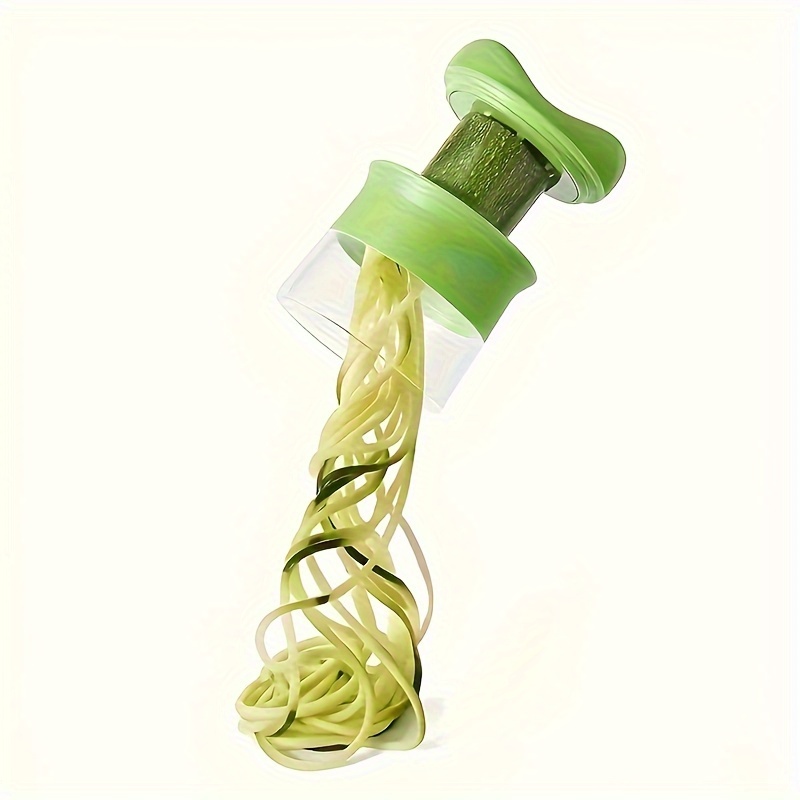 TEMU 1pc Manual Spiral Vegetable Cutter - Multifunctional Kitchen Grater & Peeler For Carrots, , Zucchini - Food-safe Plastic Hand-powered Tool For