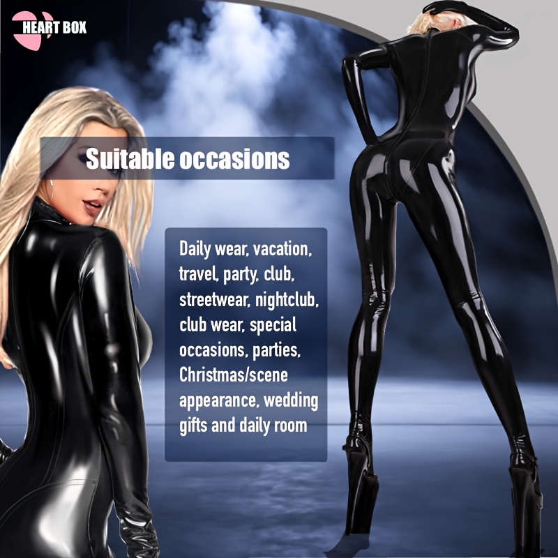 latex bodysuit for women shiny latex sexy wet bodysuit (m-xxl - Main Image