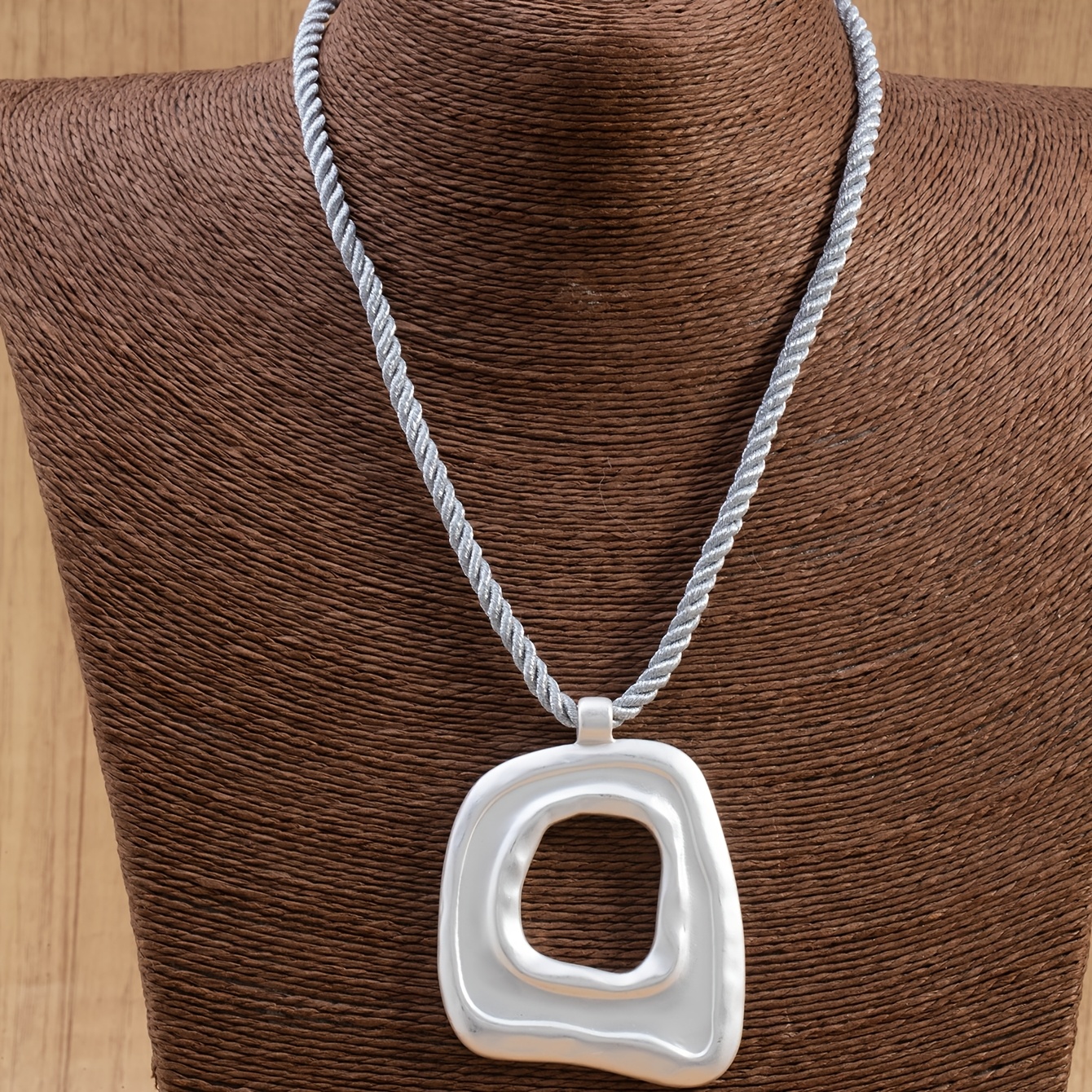 Geometric Water Drop Pendant Necklace, Retro Style