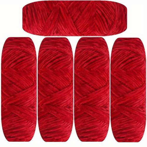velvet chenille yarn 5 pack 500g 17 63oz each 100 polyester friendly multi color thick yarn for crochet knitting diy crafts scarves blankets hats 4mm width