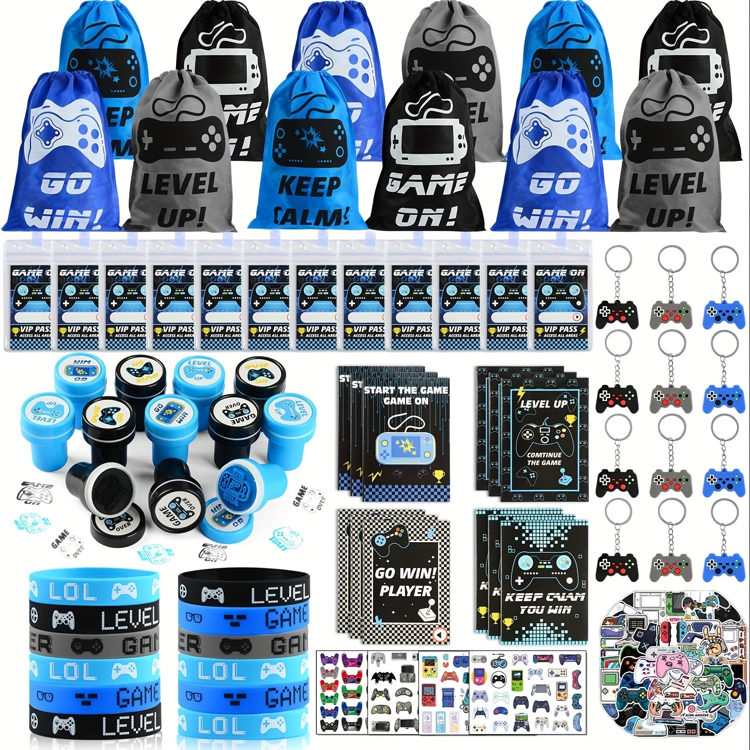 

126pcs Favors Vip Lanyards, Wristbands, Keychains, & Tattoos For Enthusiasts - Plastic Supplies Set For Theme , Suitable For & Adults 14+