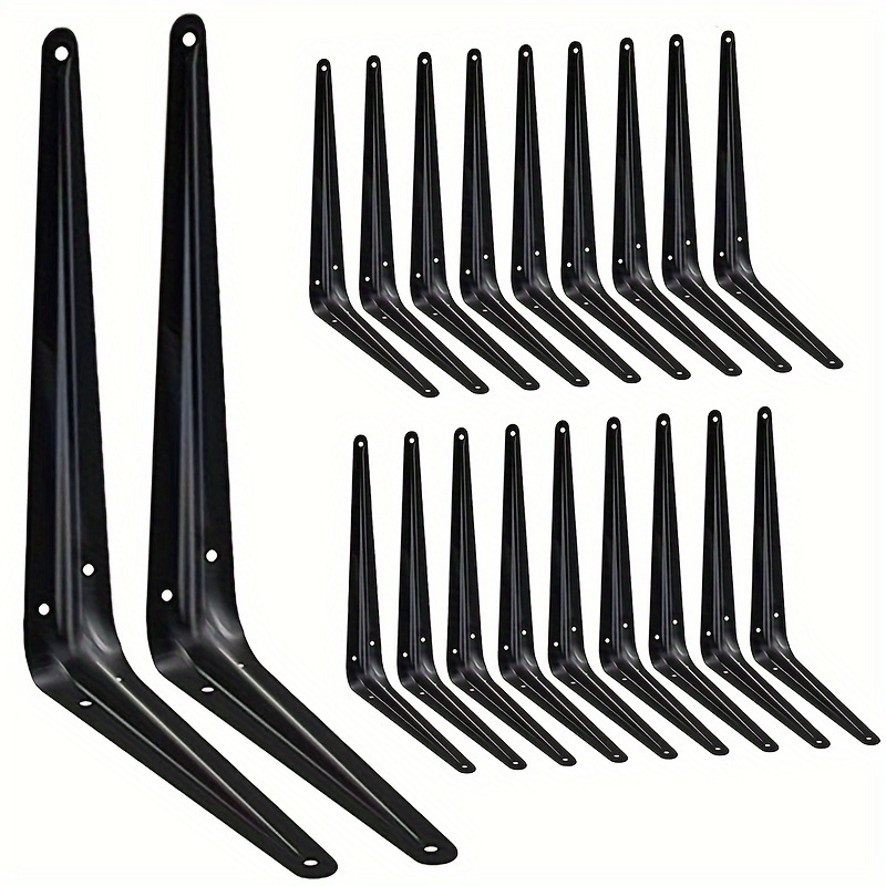 Soportes flotantes resistentes para estantes – Soportes industriales de  metal negro de 1/5 pulgadas de grosor, soportes de estante de acero sólido  de