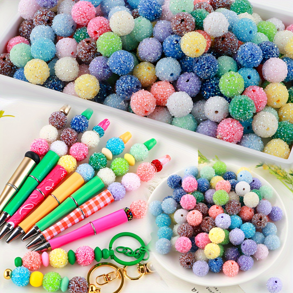 

20pcs Acrylic Beads Set - Round Beads For Making, Handmade Bracelets, Fashion Accessories & Crafts