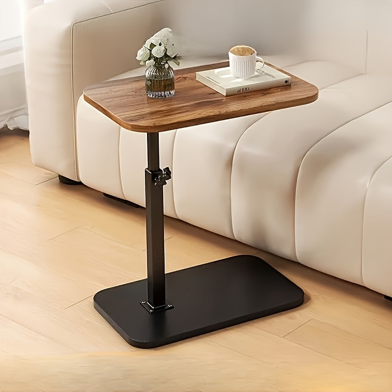 adjustable height sofa side table versatile wooden top coffee table with metal frame for living room or bedroom   coffee books and decor bedroom side table contemporary furniture stylish  