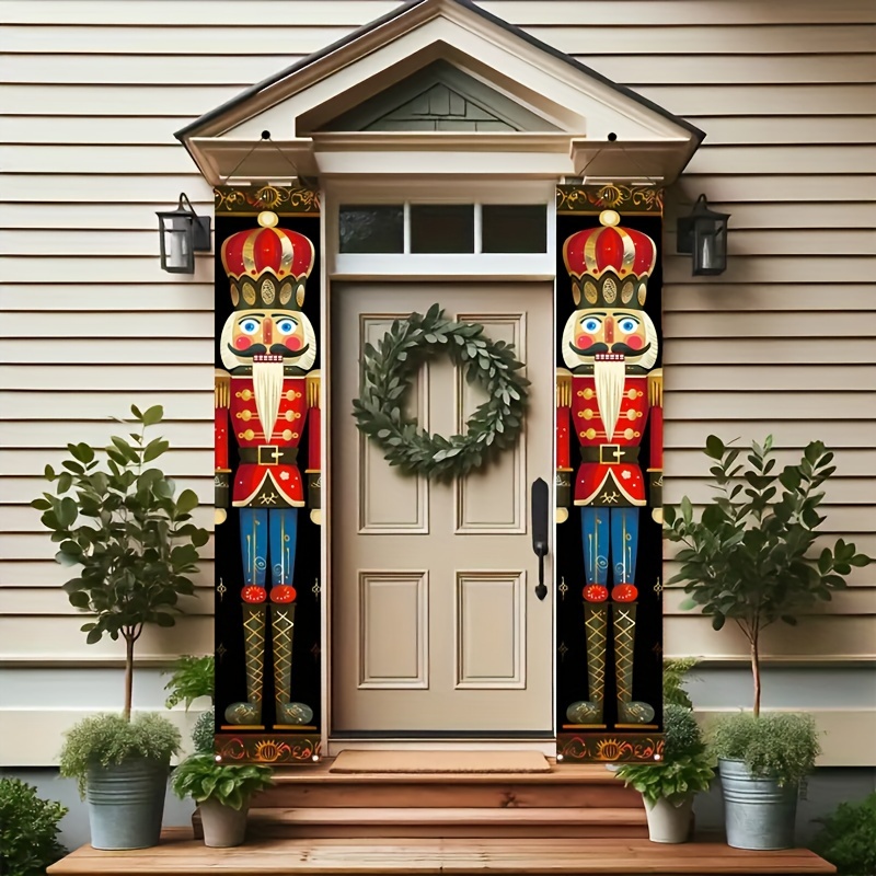 

Nutcracker Porch Banners - 1 Pair, 12x70 Inch Outdoor Hanging Decor, Welcome Door Couplets, Multipurpose Polyester Holiday Banner Set For Home, Office & Yard, Weatherproof & Washable - Hego