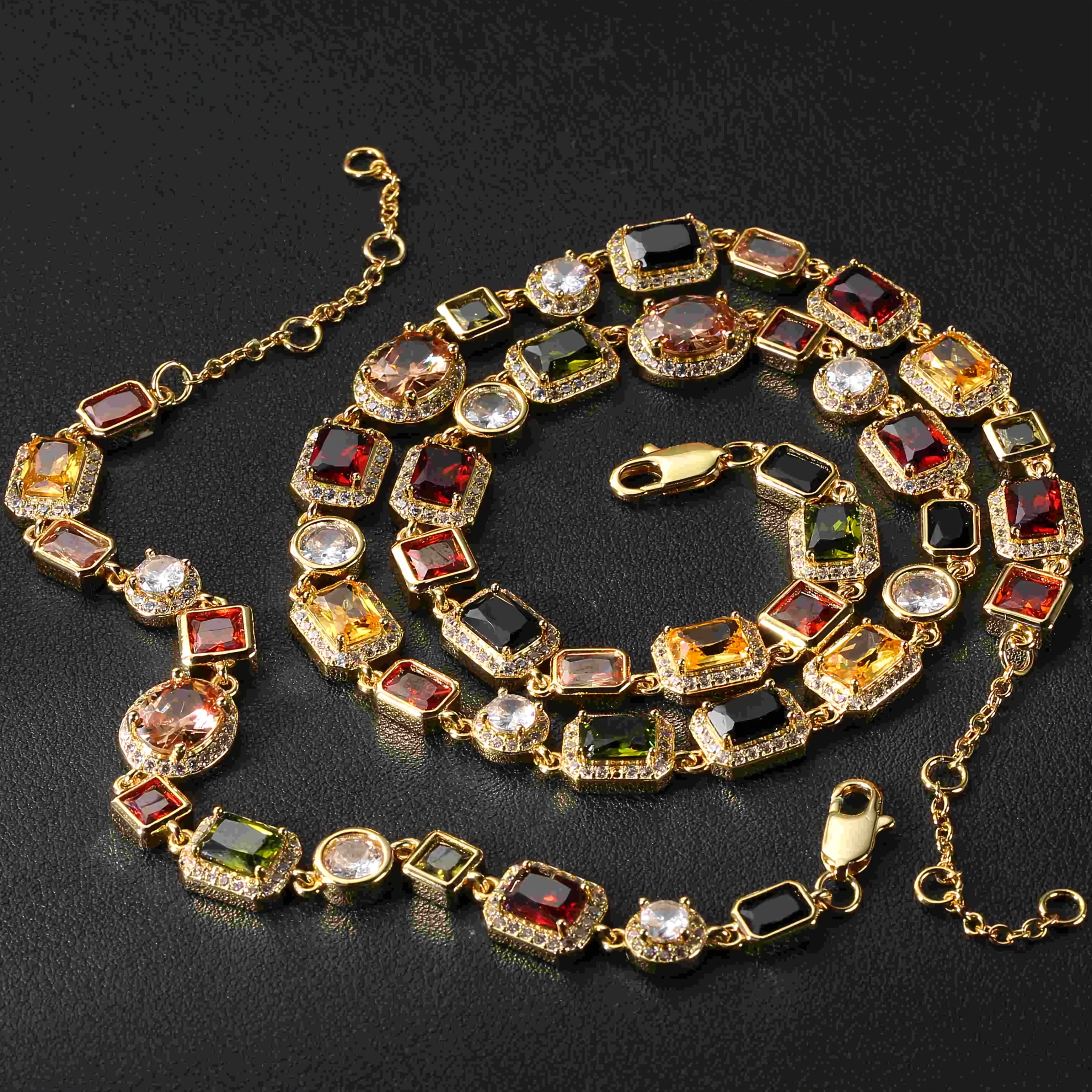 Image of 2pcs/set Men's Jewelry Set 1pc Necklace + 1pc Bracelet For Daily And Holiday Wedding Party Wear Jewelry Gift Hip Hop Wedding
