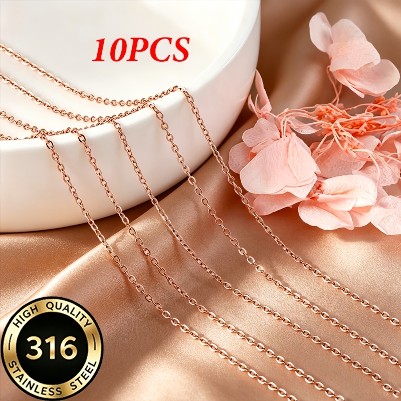 Women's 10pcs Rose Golden Light Luxury O-Chain