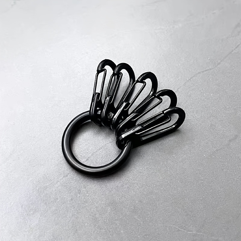 Image of 1pc Fashionable And Easy Keychain, Ring, With 5 Snap Hooks