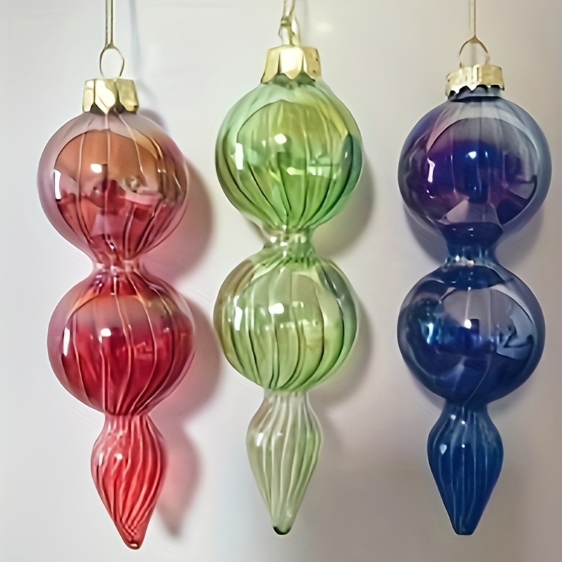 

3pcs/set, 3 Colors Red, Green, Blue, Christmas Glass Decoration Pendant, Christmas Decoration Hanging Ornament, Christmas Tree Hanging Ornament, Christmas Gift. Ball Diameter 4cm