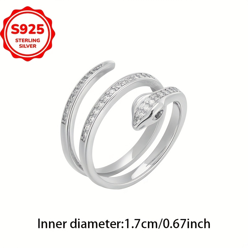 925 Snake Shape Entwined Open Ring Anti-Oxidation Packaging