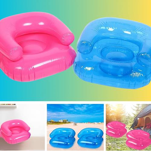 portable outdoor air mattress durable pvc transparent sofa garden nap reading lounge chair suitable for indoor and outdoor settings essential outdoor gear for in peach pink