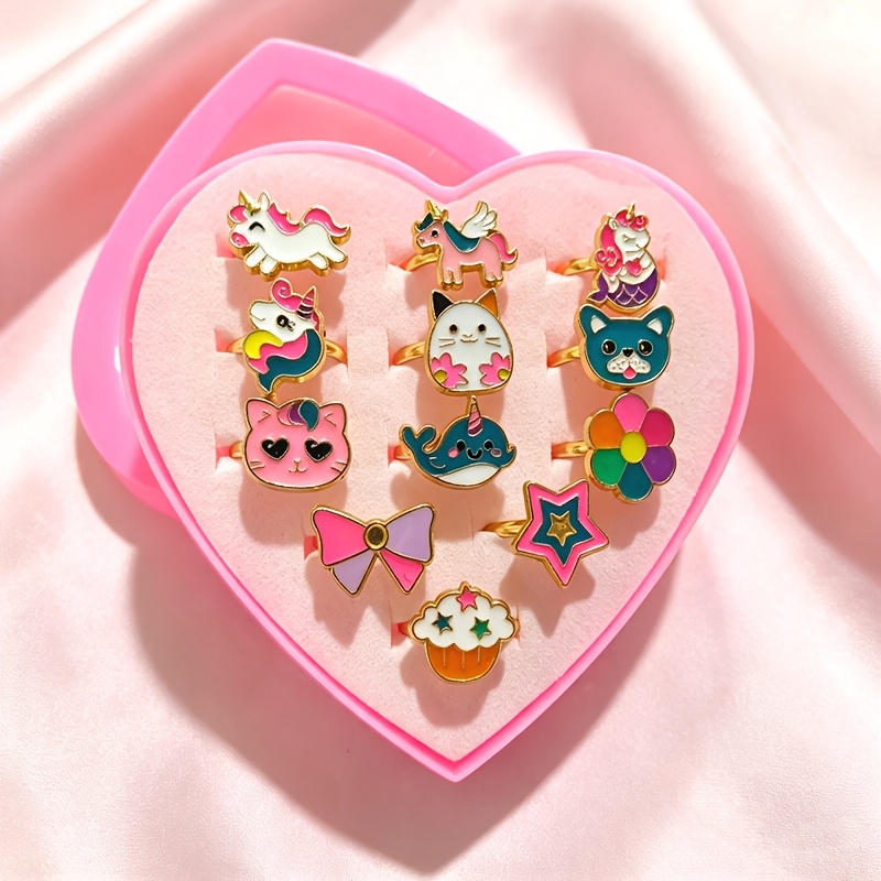 Image of 1 Set Of 12pcs Girls' Outfits Adjustable Alloy Drip Oil Rings