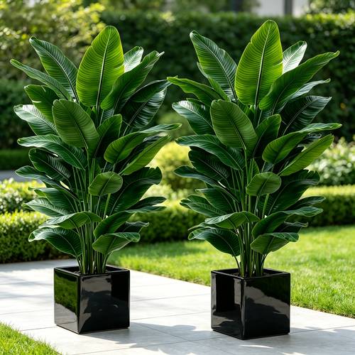 single plant height 80 36cm artificial paradise bird greenery for courtyard landscaping with a total of 18 leaves designed for outdoor use and summer it enhances courtyard landscaping and displayed for decoration indoors