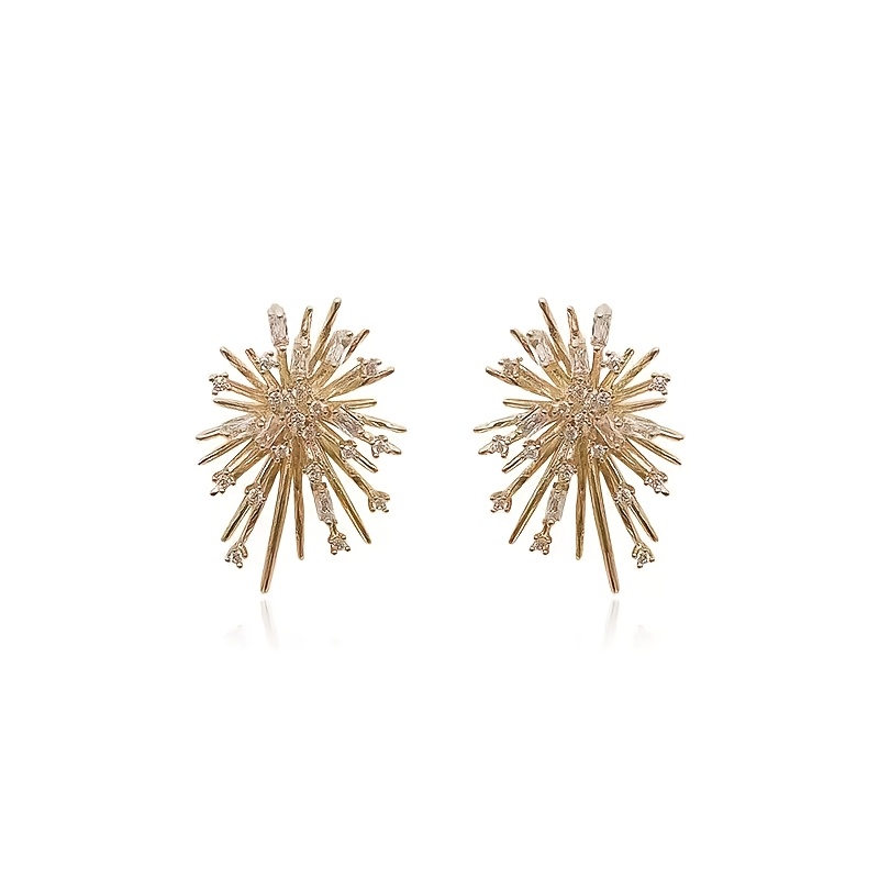 TEMU 2pcs Set Of Women's Fashionable And Unique Nebula Firework Earrings, Romantic ; High-end Fashion Accessory Suitable For -