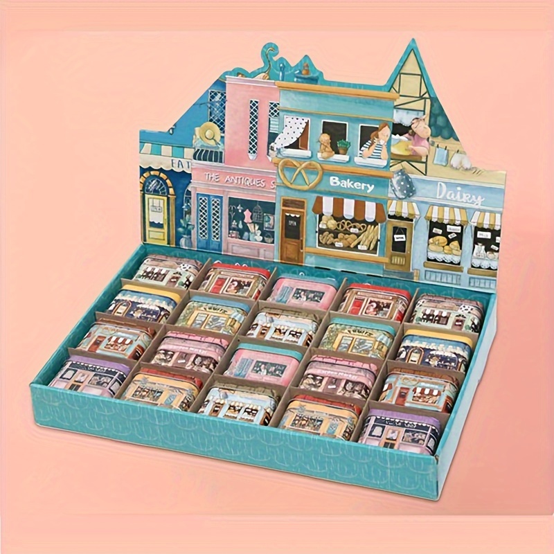 

2/10pcs Mini Iron Storage Box, Small Shop Shape Candy Box, Jewelry Storage Box, Cute Tin Box, Home Organization And Storage Supplies, Room Decor, Home Decor, Gift Supplies