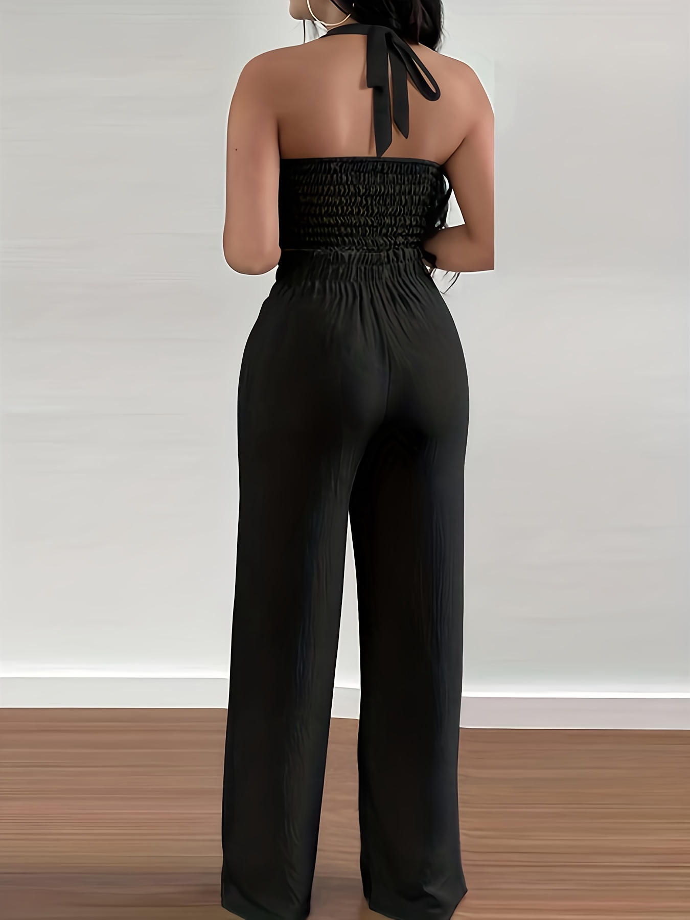 Nuevo conjunto de dos piezas para mujer: elegante top halter sin espalda y pantalones de pierna ancha, ideal para vacaciones y un estilo casual - Imagen 8
