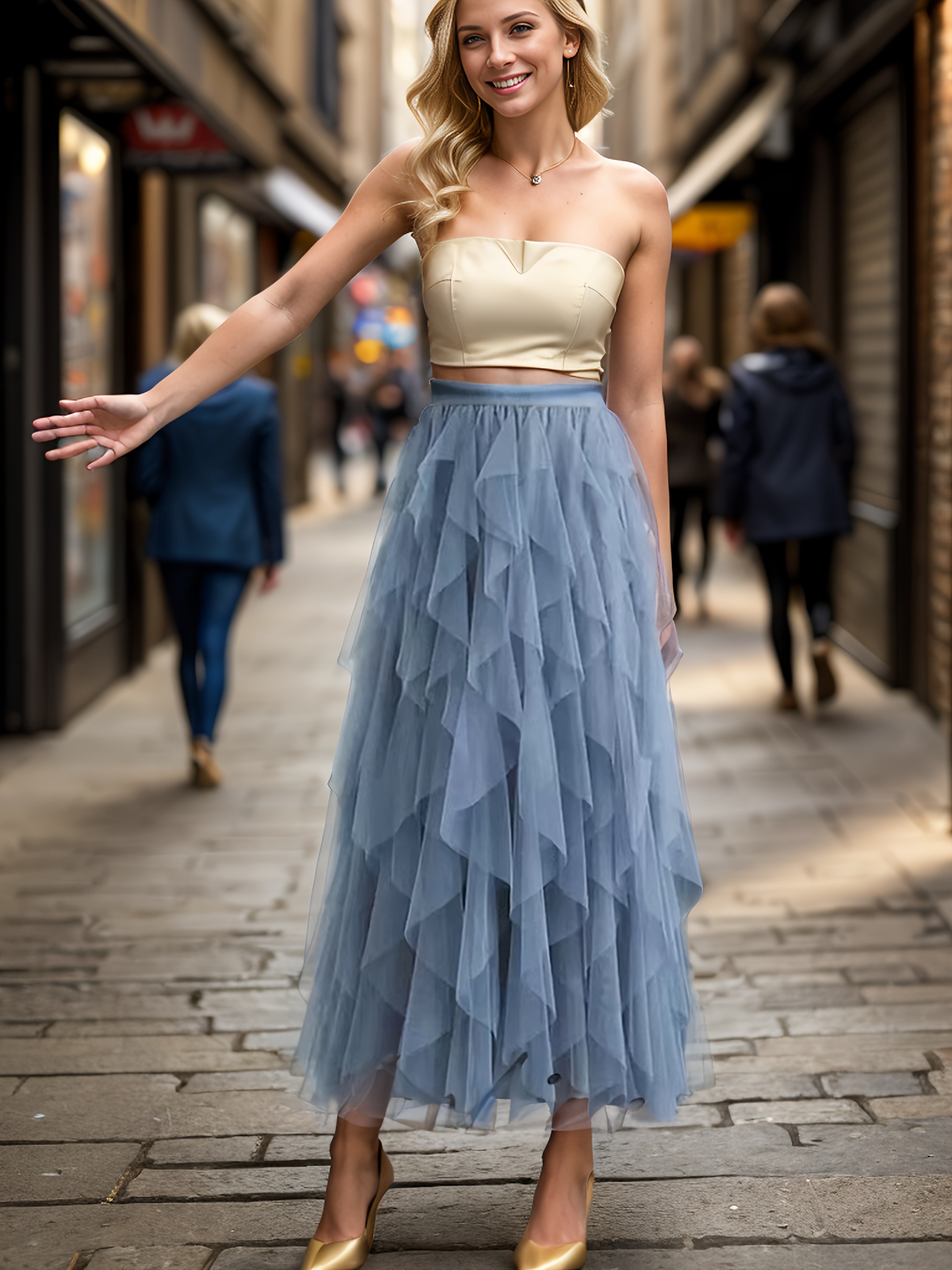 【COLOR iN ID】Glossy mesh layered skirt mesh layered tutu skirt casual solid color elastic waist - Temu