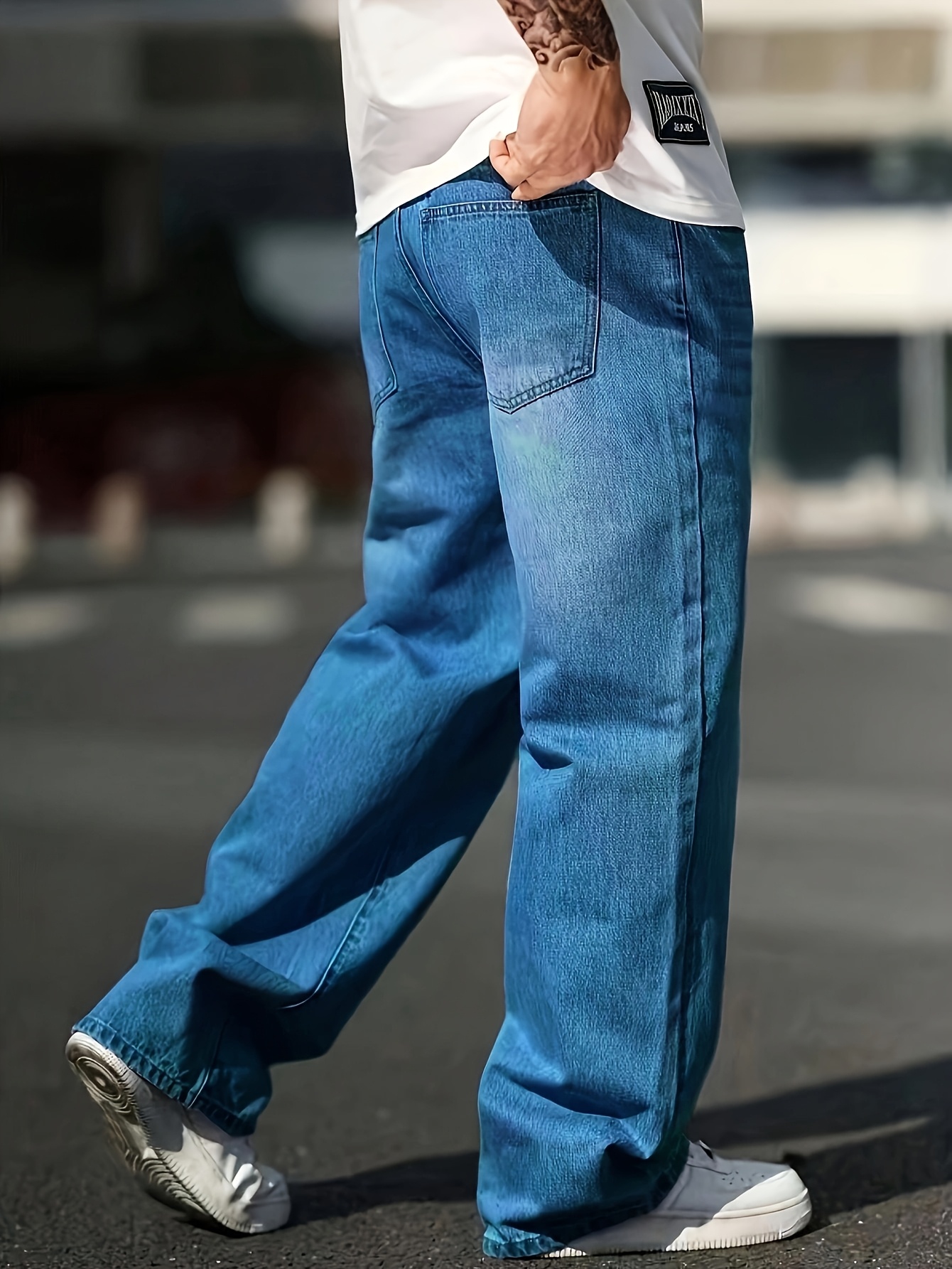 Moda Pantalon Vaquero Pierna Ancha Moda Outfit Jean Ancho Hombre