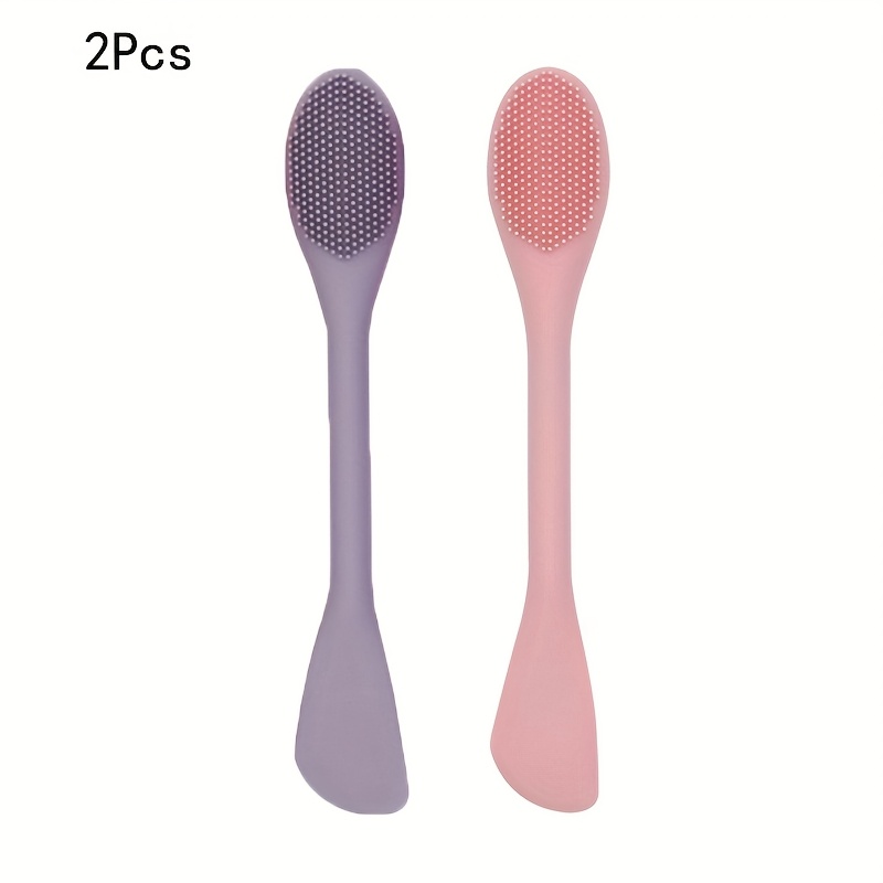 E-shop 2 Stück Gesichtsreinigungsbürsten, ein 2-in-1 Silikonmaske-Applikator und Gesichts-Schrubber, entwickelt zum Peeling, Massage, Entfernen von