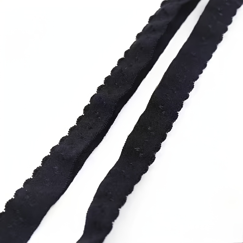 E-shop 5/10 Yard Weiß Schwarz & Verschiedene Farben 1cm Doppelschicht-Saumband - Elastik mit Doppelherz-Zahnkante für Kleidungsnähen, Saumschneiden von