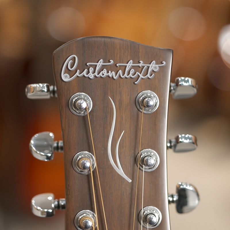 TEMU Personalized Custom Nameplate, 3d Stainless Steel Cut, Screw-fixed, Band Badge, Nameplate, Suitable For Various Wooden Instruments, A Great Gift