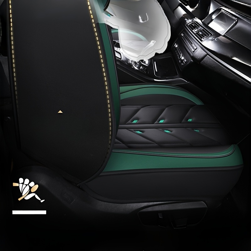 Set of 2 Luxury Faux Leather Car Seat Covers, Non-Slip Design
