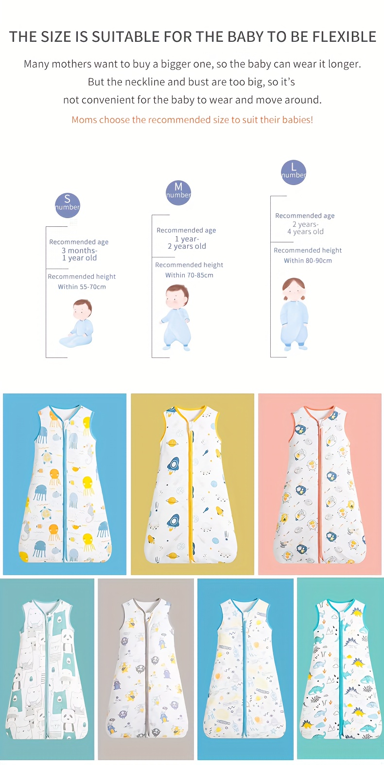 summer sleeveless double zipper soft quality cute cartoon childrens sleeping bag details 3