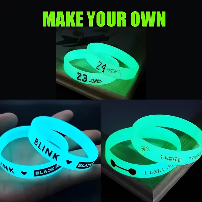 200pcs Luminous Silicone Wristbands with Personalized Engraving