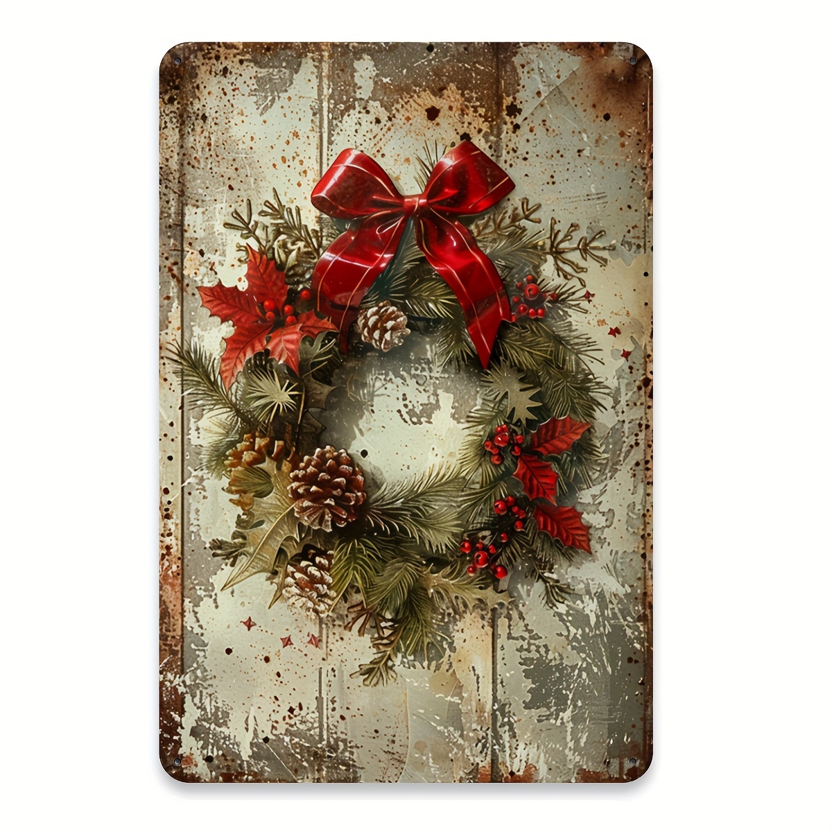 

Merry Christmas Vintage Metal Tin Sign - 8x12 Inch | Iron Wall Art For Home, Bar, Cafe & Garage Decor | Easy-hang With Pre-drilled Holes