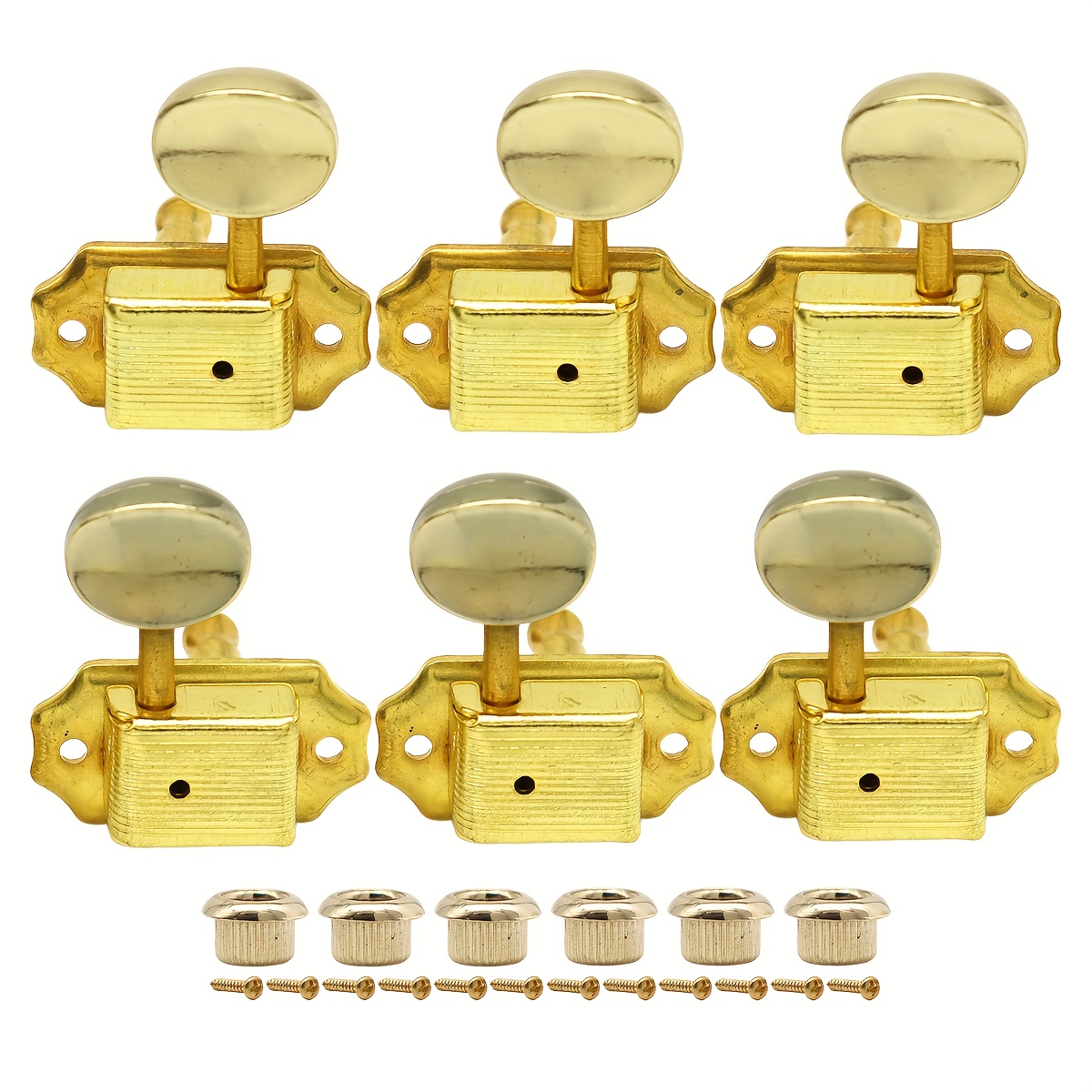 3L3R Small Ellipse Buttons Guitar String Tuning Pegs 1:15 Vintage Style Tuners Machine Heads Set of 6pcs for Les Paul Style Electric or Acoustic Guitar, Tuning Pegs Replacement, Classic Tuners, Vintage Design, Replacement Tuners, Acoustic Guitarists