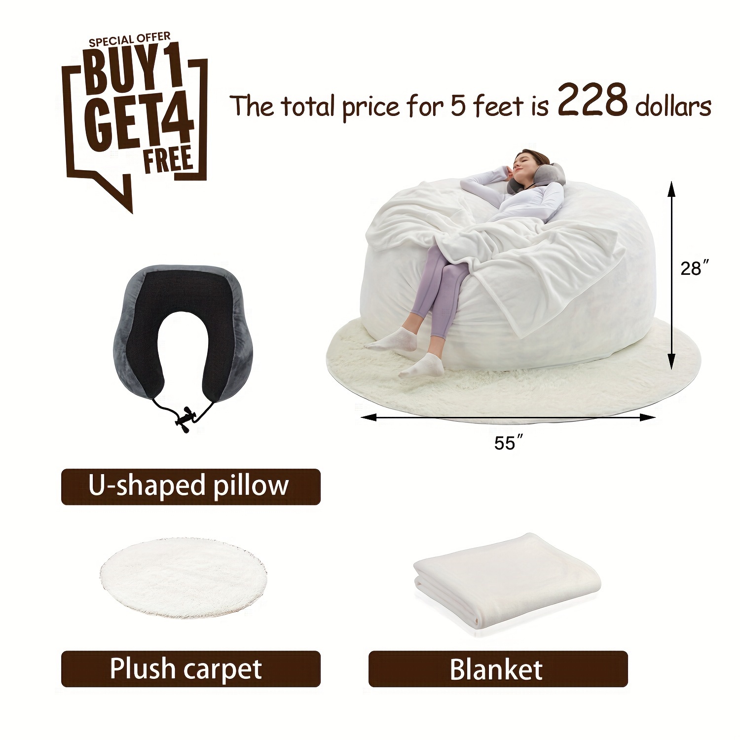 Bean shaped pillow best sale