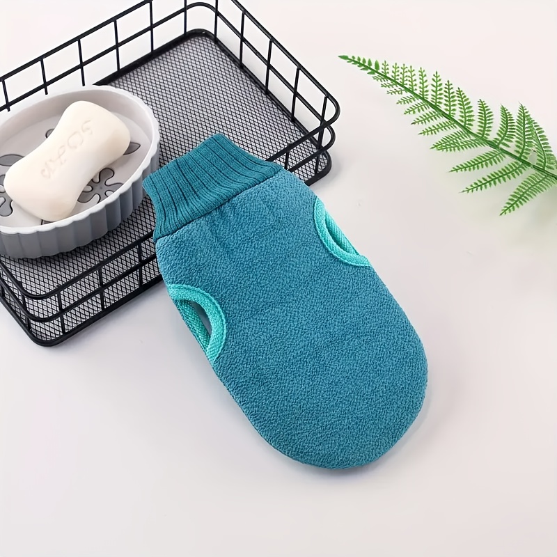 TEMU Gants Exfoliants - Gants de Douche Teal pour l'Élimination des Peaux Mortes et Polissage - Spa, Massage, Pédicure/Manucure - Écouvaison Douce -