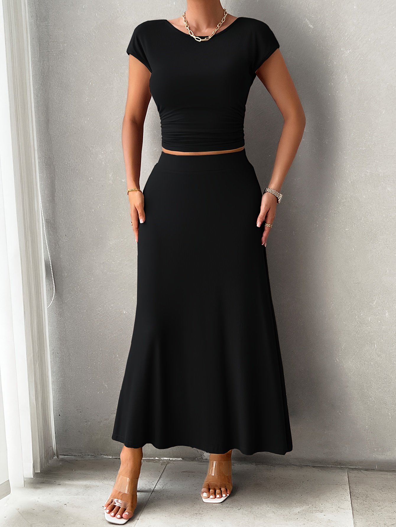 parti striped dress Petite Women's Midi Dress