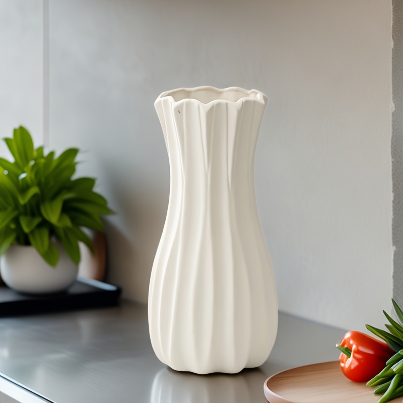 2pcs/1pc Nordic Style Simple Vase, Suitable For Drying And Hydroponic Flowers - Creative , Durable Plastic, For Living Room Decoration In Small And Large Sizes