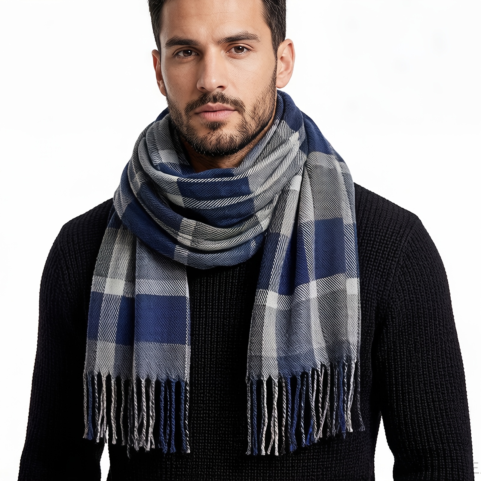TEMU 1pc Bohemian Plaid Shawl Wrap Suitable For - Tie-dye Scarf/shawl, Warm Long Wrap For Air-conditioning Use, Christmas Gifts, Versatile Outerwear