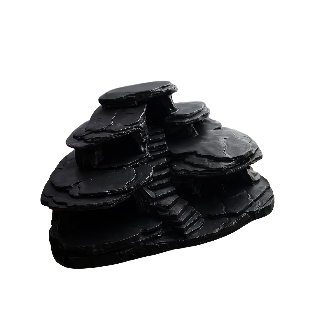 TEMU Multi-level Slate Cave Hideout With Built-in Steps & Cave - Shelter Suitable For Aquariums, Reptile Terrariums, Tanks, Fish, Shrimp, Lizards,