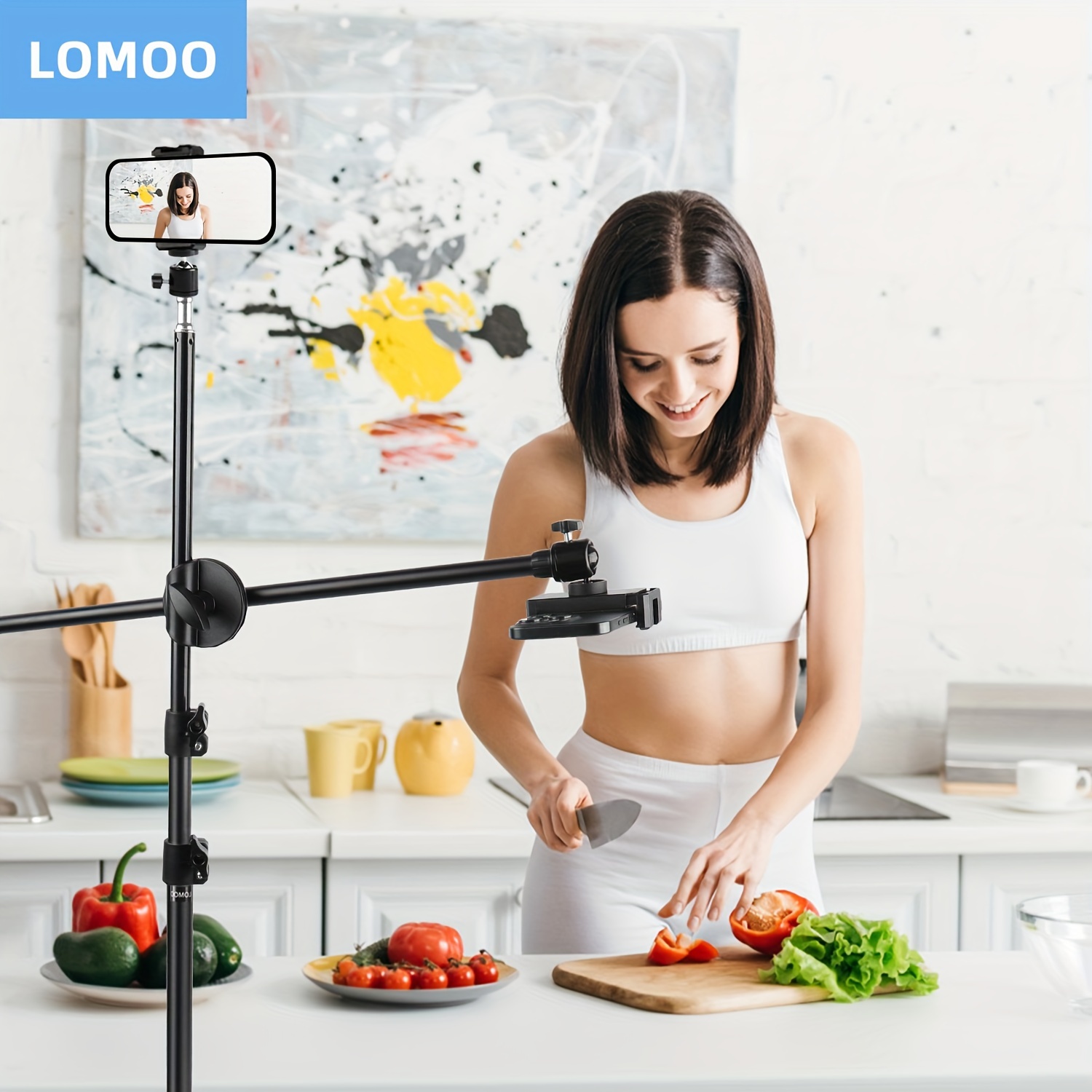 Phone Tripod For Food Videos Selfie Ring Light With Stand For