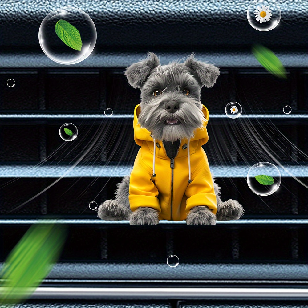 

Cute Schnauzer Car Air Conditioner Outlet Aromatherapy, Acrylic Car Air Outlet Decoration Clip With 2 Aroma Tablet, Car Freshener, Good- Interior