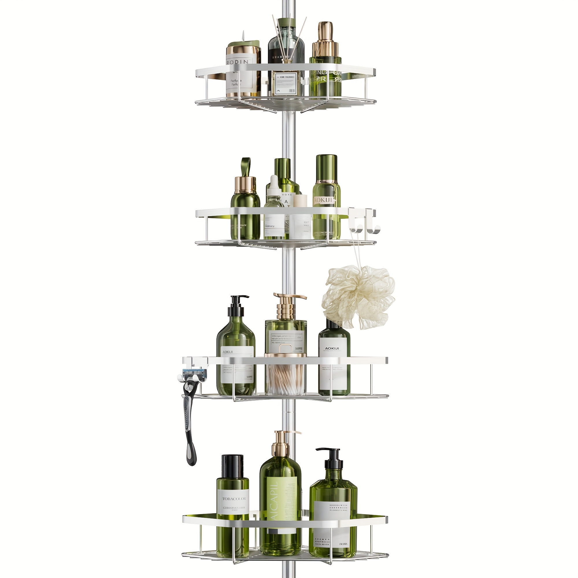 TEMU Corner Shower Caddy Tension Pole, Shower Caddies