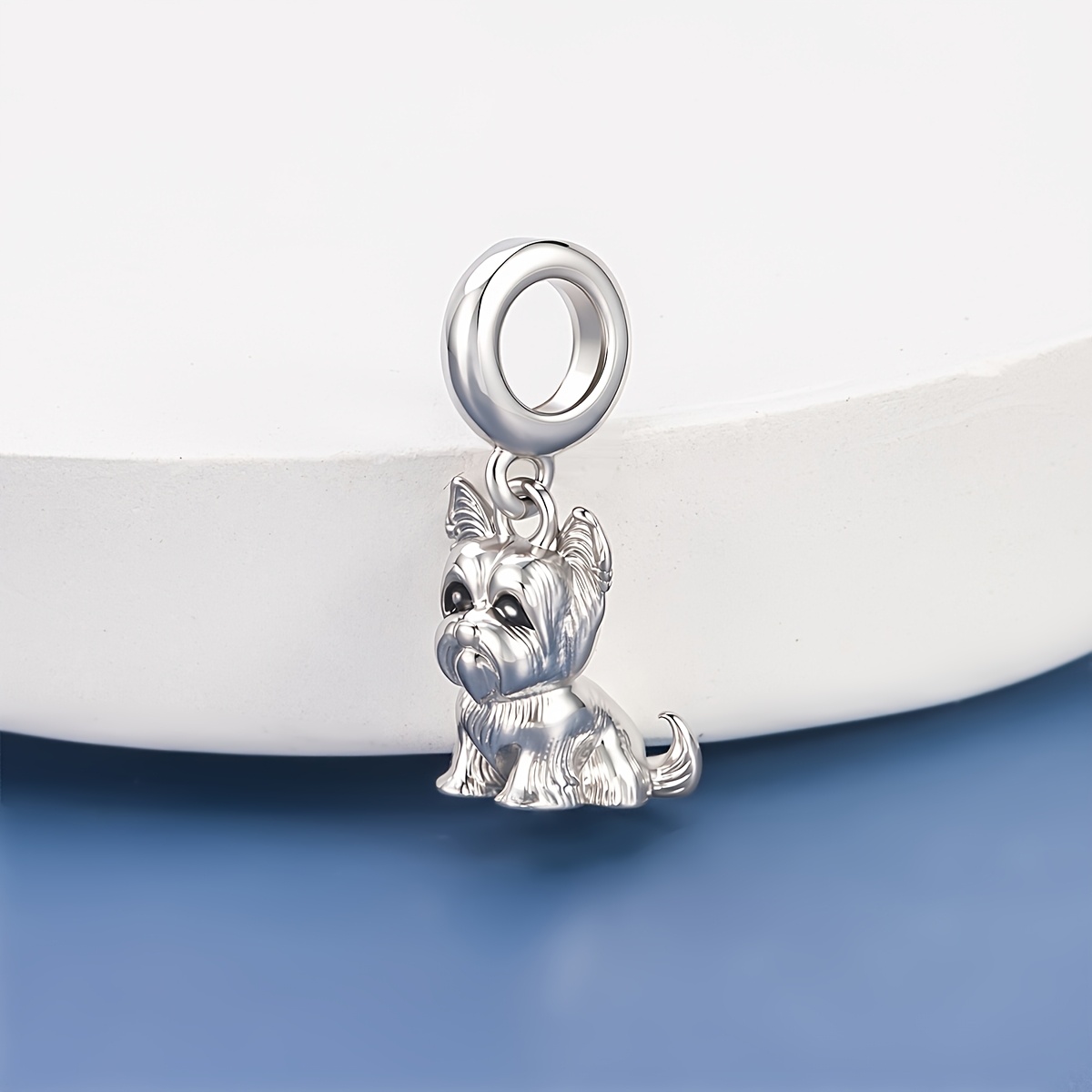 TEMU 1pc Solid Copper Cute Yorkshire Terrier Puppy Dangle Charm, Unisex, Suitable For Jewelry Diy Making Bracelets Or Necklaces, For Daily Wearing Or