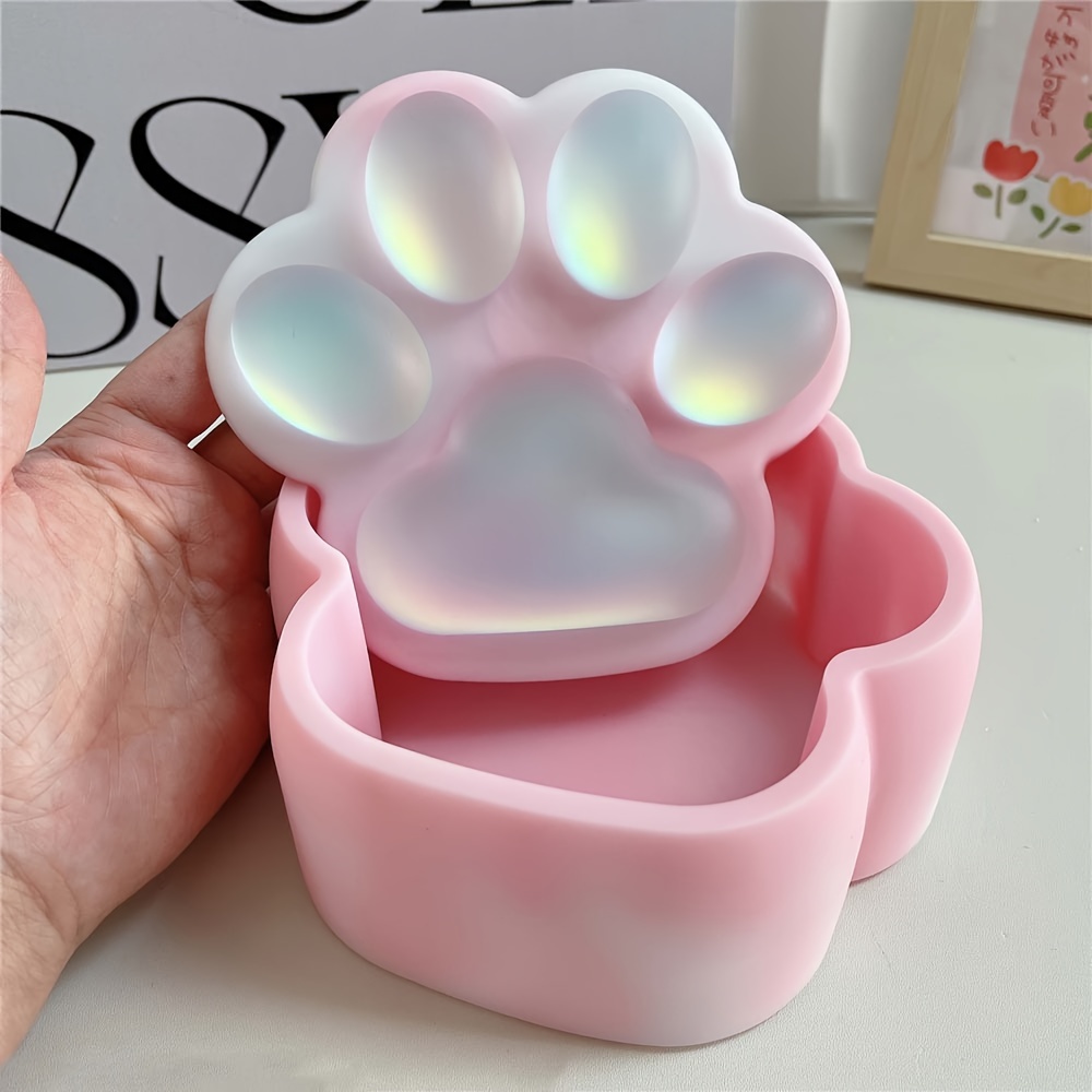 

Cat Paw Storage Box , Diy Casting Box Lid , Cat Paw Epoxy Decoration , Container Jar ,