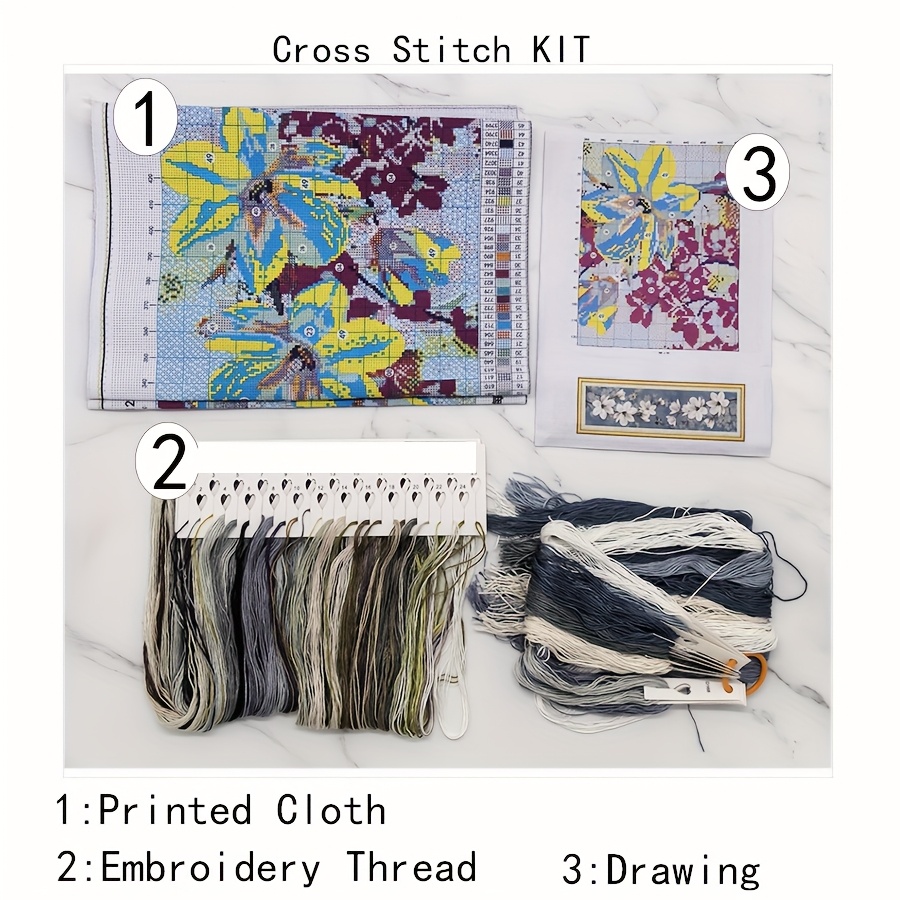 Handmade Embroidery Kit with Magnolia and Birds Stitch for Beginners