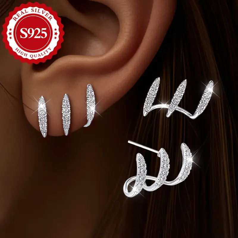 pair s925 silver womens claw set with synthetic synthetic earrings exquisite luxurious and elegant in occasions gift low allergy best for christmas details 0